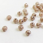 【チェコグラスビーズ】メロンラウンド4mm ピーチ ウィズ マーキュリーフィニッシュ アンド カッパーウォッシュ