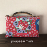 白猫ちゃんの御朱印帳バッグ レッドピンク