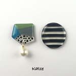 earth color×ボーダーアシメピアス/イヤリング
