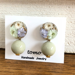 No.191   かすみ草のナチュラルカラーピアス