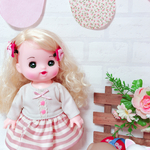 メルちゃん ピンクボーダーナチュラルワンピース