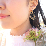 【 ブーケ 💐】 お花 ワイヤーアクセサリー ( イヤリング / ピアス )