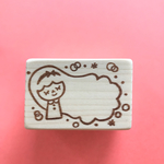 nico＊消しゴムはんこ＊ロングヘアの女の子