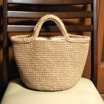 シンプルな麻ひもバッグ☆内布付☆丸底☆No330