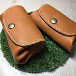 レザーアコーディオン財布 キャメル