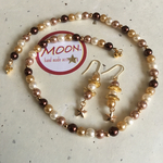 ガラスパールネックレス&ピアス