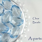 送料無料 ★ Clear Beads  / Drop Design クールブルー 8pcs 19-D