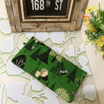 送料無料❥木と猫 グリーン❥スマート長財布