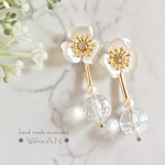 2way 大ぶり パール お花ピアス/イヤリング