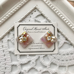 べっ甲♡ビジューピアス【ピンク】