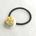 菜の花のヘアゴム ＊つまみ細工＊ 　