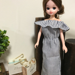 リカちゃん ハンドメイド    オフショルダーロングワンピース