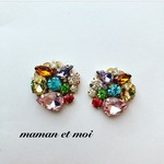 レインボーカラー♡大ぶり♡ビジューピアス(イヤリング)