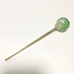 ガラス玉のかんざし☆グリーン