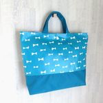 New! プールバッグ【リボン ターコイズ】レッスンバッグ 防水バッグ 水泳バッグ レジャーバッグ スイミングバッグ 入園グッズ 入学グッズ ラミネート ビニールバッグ
