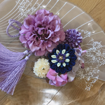 送料無料♡パープルとネイビーの髪飾り