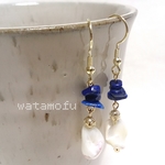 ★a様オーダー★貝のピアス2＊lapis lazuli 