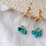 爽やか♡ターコイズのフープイヤリング/ピアス /樹脂ノンホールピアス