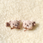 くまさんのベビーヘアクリップ2個セット（ピンク）