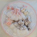 *～ペア＊2組set＊ピンク＆グレイッシュ・ドレスset～* ミニスウィーツドール*オビツ11*