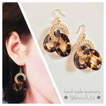 べっ甲 × gold ピアス/イヤリング ボーダー