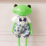 ちっちゃな花柄：ブルー　フォーチュンワンダ用ロンパース
