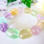 ☆１点もの☆宝石質ＡＡＡ☆幸運のキャンディ☆カラフルタンブル☆ピンクアメジスト☆ゴールデン（ブランデー）シトリン☆ローズクォーツ☆フローライト☆レモンクォーツ☆など　☆１５ｃｍ☆