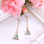 紫陽花カラーのトライアングル△ピアス/ノンホールピアス／イヤリング