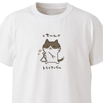 【音楽シリーズ】トライアングル（ねこ）【ホワイト】ekot Tシャツ <イラスト：タカ（笹川ラメ子）>