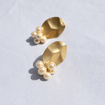 【 Ines-39 】USA真鍮と樹脂パールのイヤリング・ピアス
