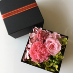 ★Flower Box★プリザーブドフラワーボックス☆ローズカーネーションピンクSサイズ