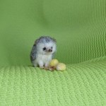 待て! ハリネズミ 羊毛フェルト