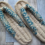 布ぞうり：milk tea24.5cm/ダマスクgreen