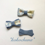 新柄♡リバティ フリルリボン ヘアクリップ セット