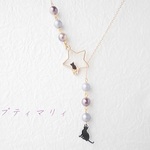＊星の黒猫＊パールが下がるラリエット