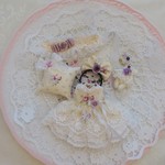 *～愛と癒しの天然石ブレスレット＆パープル*ミニ薔薇ドレスset～* ミニスウィーツドール*オビツ11*