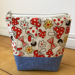 キノコ柄 ハンドメイド♡マルチポーチ【マチあり】