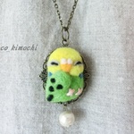 眠りインコ◆ネックレス◆ストラップ◆スマホピアス◆セキセイインコ
