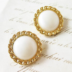 ■花びら■8個入■20mm■ビンテージボタン (パールゴールド)　 [1458-20] アクセサリーに! 