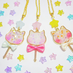 ゆめかわいいキラキラにゃんこステッキネックレス
