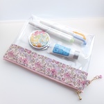 スケルトンポーチ　LIBERTY　リバティ　Felicite　フェリシテ　2011ES　ピンク系　ビニコのクリアマチ付ポーチ