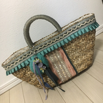 【送料込み】フランス製リボンのかごバッグ