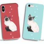 可愛い猫のスマホケース　シャムネコ　全12色　受注生産　各種機種対応　 