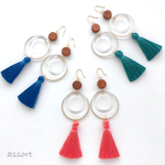 夏色タッセルとダブルフープのピアス(イヤリング)