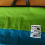 o様オーダー品☆ファスナー付き防水布バッグ　黄緑×ターコイズ