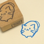 ゴム版はんこ・まるっとした猫
