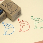 ゴム版はんこ・小鳥(卵形)