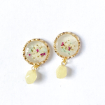カラフル押し花レジンピアス