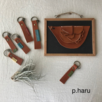 グリーンタグの栃木レザーキーホルダー