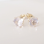 *K14GF***P95天然石ローズクォーツAAA（ブリリアントカット6ｍｍ）☆スタッドピアス